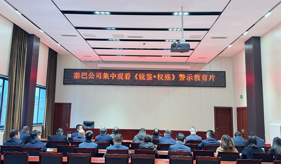 秦巴公司集中观看《镜鉴•权殇》警示教育片